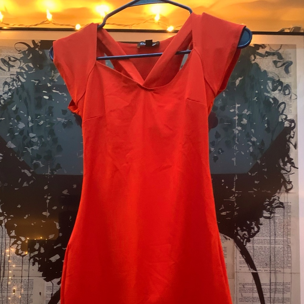 Orange cocktail dress